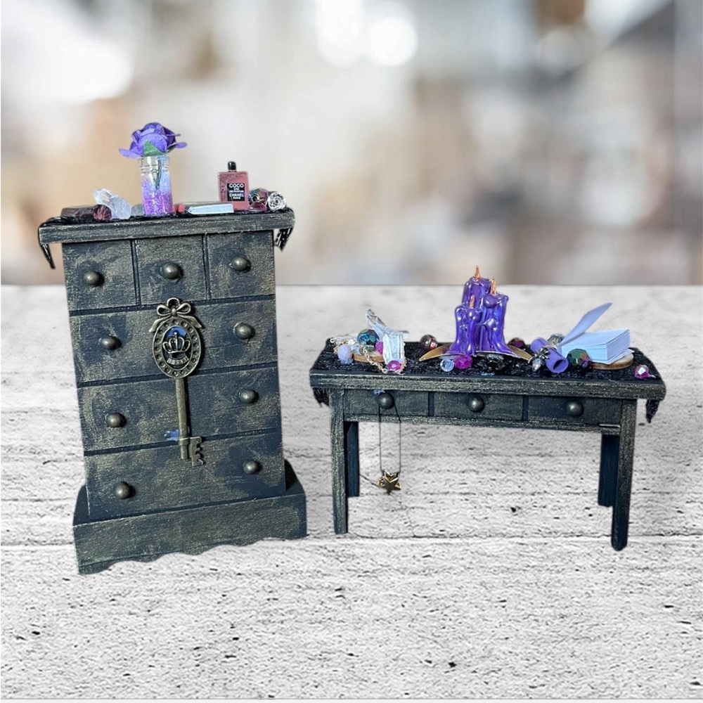 Elegant Black Home Accent Decor Set/Dollhouse